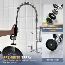 Cenosa 25" commercial Sink Faucet Wall mount