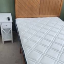 Hardwood Bed and Mattress 
