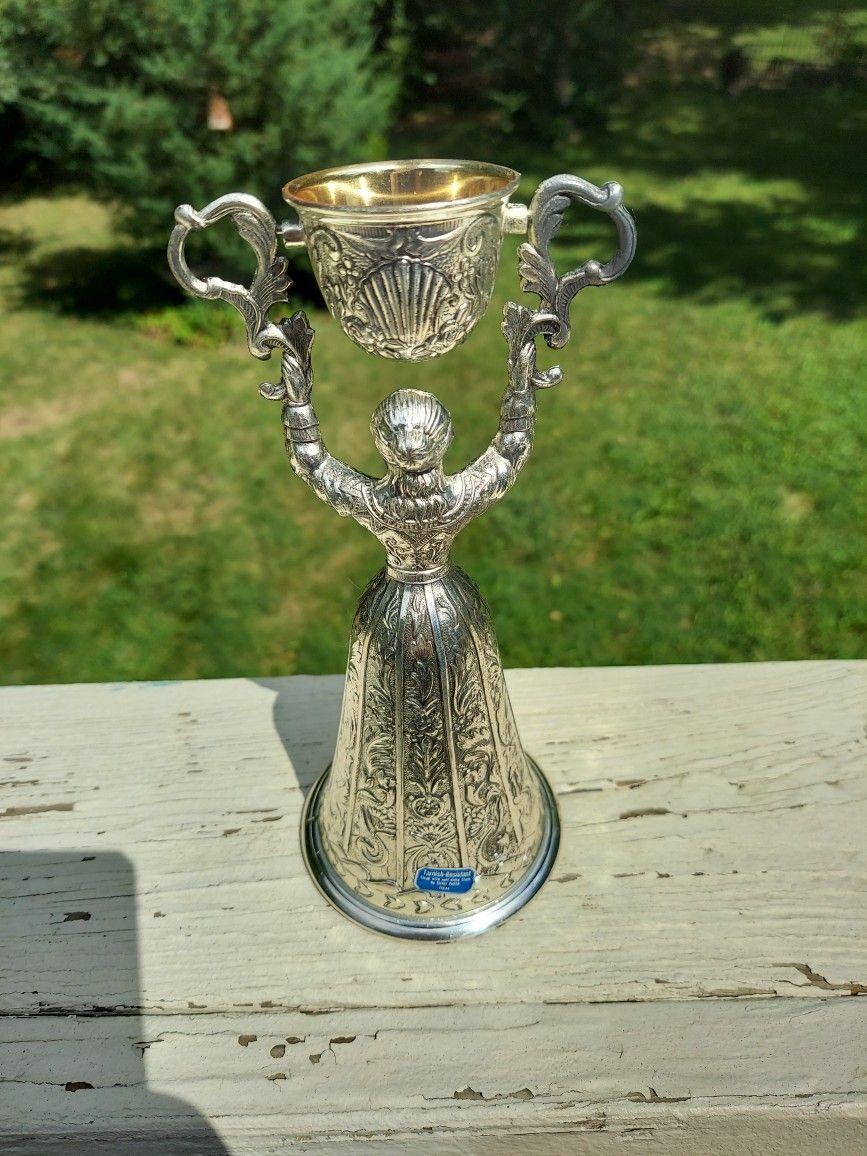 Vintage Silver Lady Figurine/wager Cup-wedding Cup