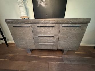 Modern Gray Wood Sideboard / Buffet Cabinet – Excellent Condition