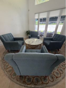 4 Chair with table and rug