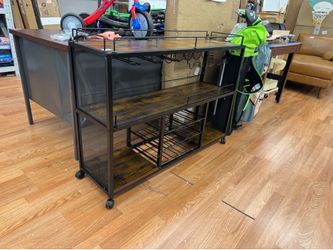 Bar Table And Wine Rack on Wheels