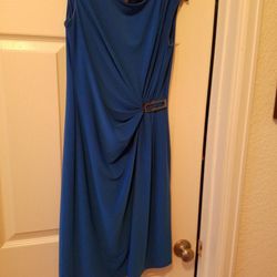 evan picone black label royal blue dress s4