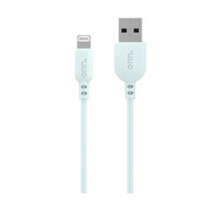 onn. Lightning to USB Data and Charging Cable, Compatible with iPhone, iPad, Aqua, 3 feet, 1pack