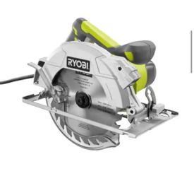 RYOBI 15 Amp Corded 7-1/4 in. Circular Saw with EXACTLINE Laser Alignment System, 24T Carbide Tipped Blade, Edge Guide and Bag @Ry-540