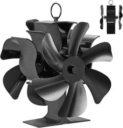 Wood Stove Fan Heat Powered | New Large 12-Blade Stove Fan Woodstove Fan Non Electric | Eco Fan Heat Activated Fan for Wood Stove/Pellet Stove/Wood Bu