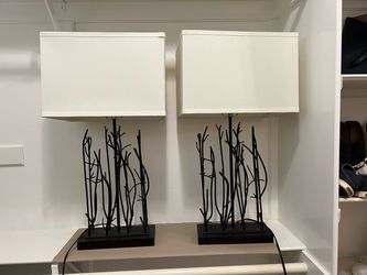 Black metal lamps with branch design