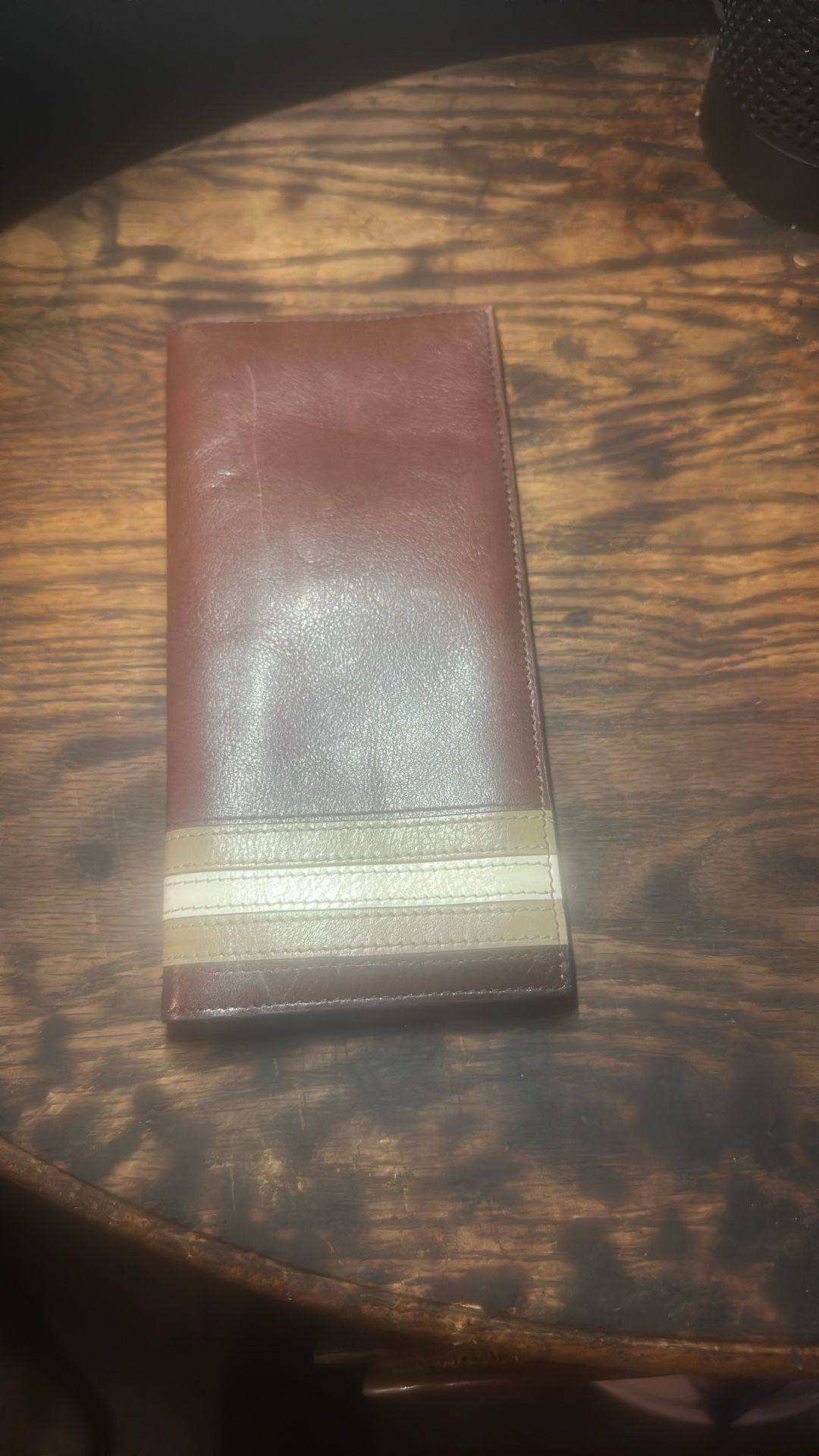 Bally Bifold Checks Wallet, Original, Brown And Beige TrimLeather,