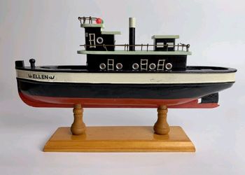 Vintage Wooden Model Tug Boat 
