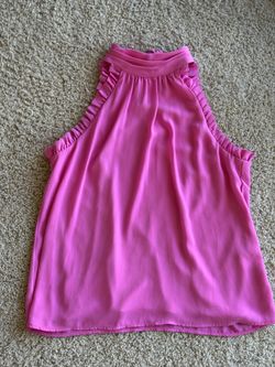 Pink bow-back sleeveless top — S/M