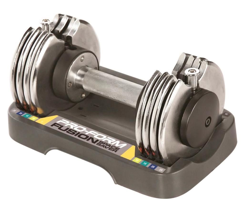 Brand New in Box Never Used One (1) ProForm 25 Lb. Adjustable Dumbbell with Compact Storage Tray, Single