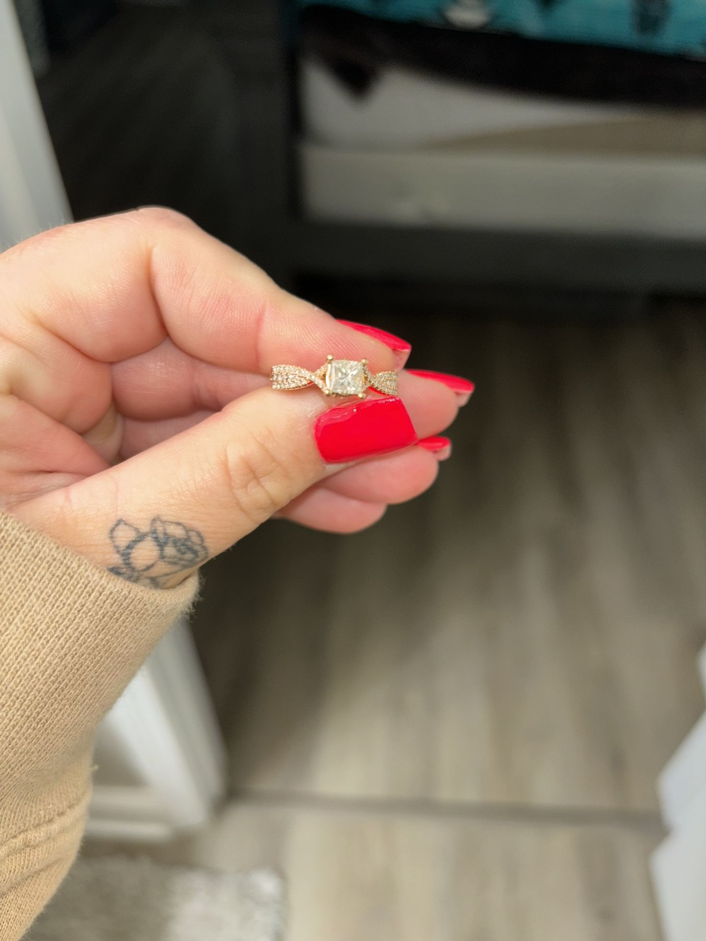 Rose gold engagement Ring