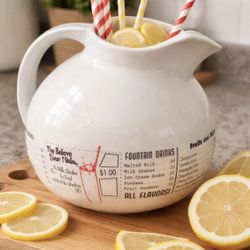 Rosanna Retro Soda Fountain Ceramic Pitcher – “Eating Out” Diner Style Decor