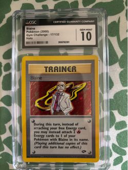 Blaine gym challenge 2000 17/132 (holo) CGC graded 10