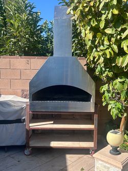 Large Outdoor BBQ Grill Fireplace with Chimney