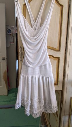 Laced bottom summer dress w/ cross-tied back