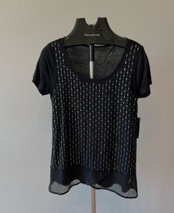 New Black Women's T-shirt With Decoration Ana A New Approach New With Tag