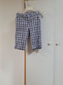 Justice Plaid Capri Shorts