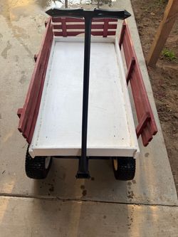 Wooden Kids Pull Wagon with Slatted Sides