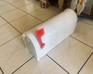 New White Metal Mailbox, planter
