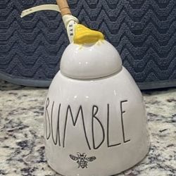 Rae Dunn White Honeypot Honey Bumble Bee Artisan Collection by Magenta