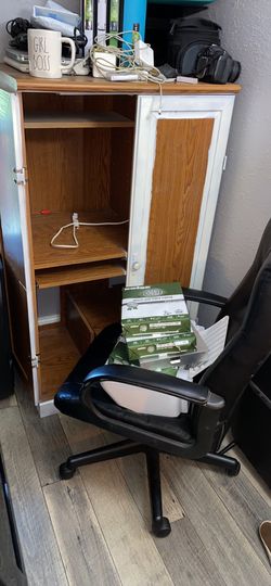 Desk,chair, and printer