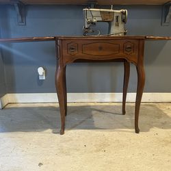 60’s Sewing Machine In Cabinet