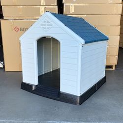 $105 (New in Box) Plastic dog house large size pet indoor outdoor all weather shelter cage kennel 36x36x39”