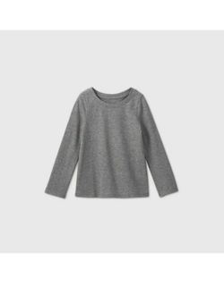 Pack Of 3 Toddler Girls' Solid glitter Long Sleeve T-Shirt - Cat & Jack Gray 5t