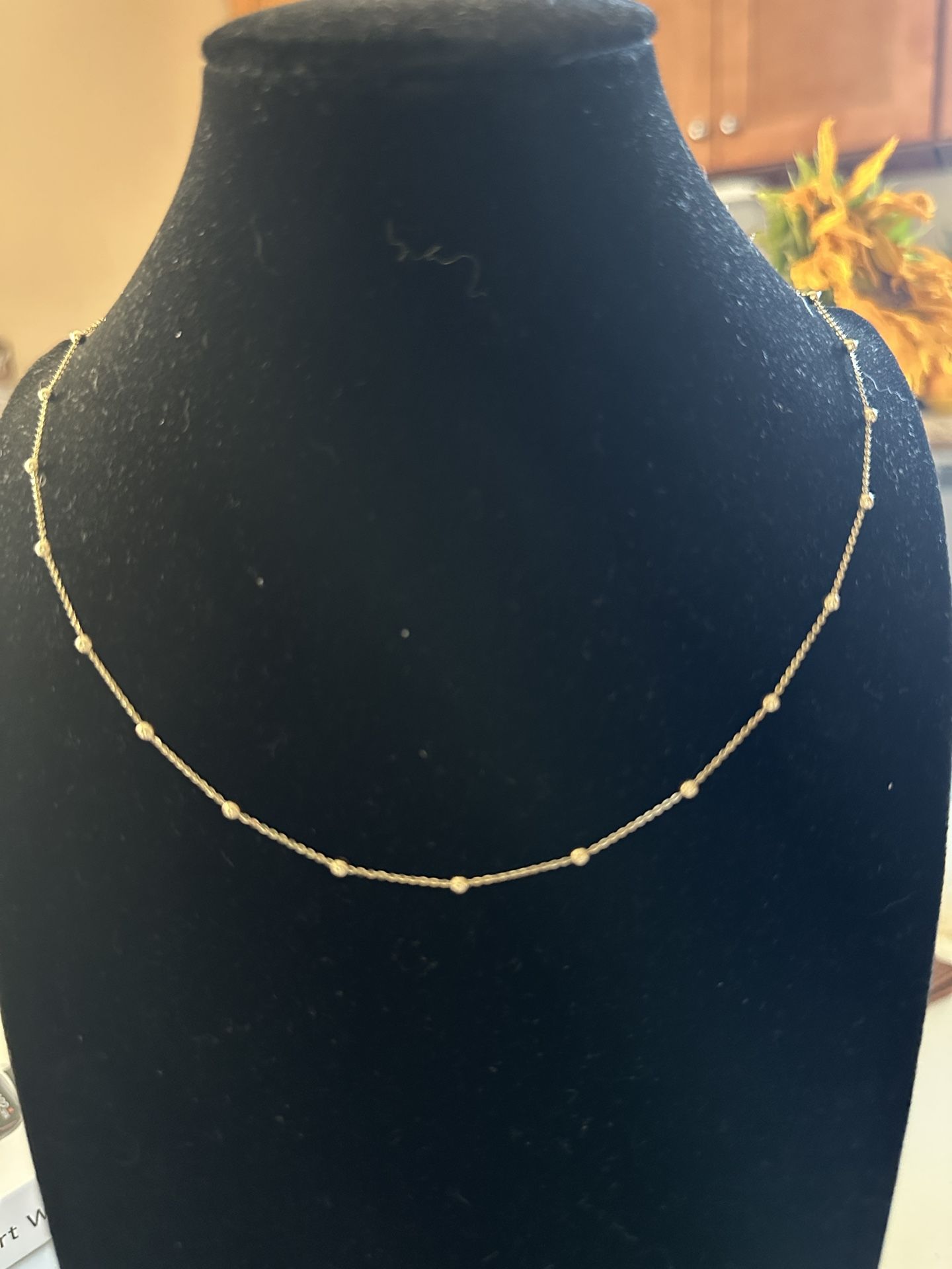 10kt Yellow Gold Bead Chain Necklace 18”