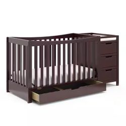 Brand New Graco Remi Espresso 4-in-1 Convertible Crib and Changer | ASSEMBLED