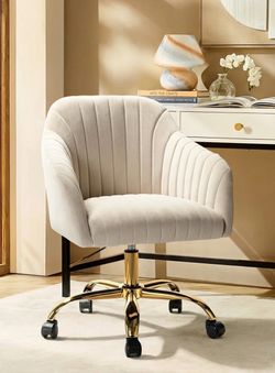 Tan velvet office chair