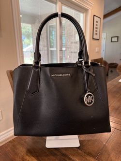 Michael Kors Black Leather Satchel Handbag
