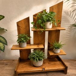 Handcrafted Wooden Plant Stand / Shelf