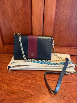 Tory Burch saffiano leather chain wallet/crossbody