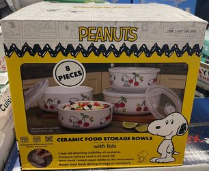 Ceramic food storage bowls (Peanuts)