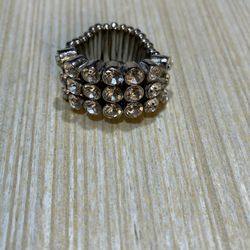 Cookie Lee Silver Tone Stretchy Ring