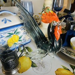 Hand Blown Murano Glass Rooster 