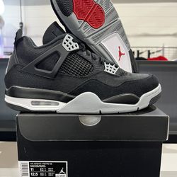 Nike Air Jordan 4 Black Canvas Size 11 Mens Brand New