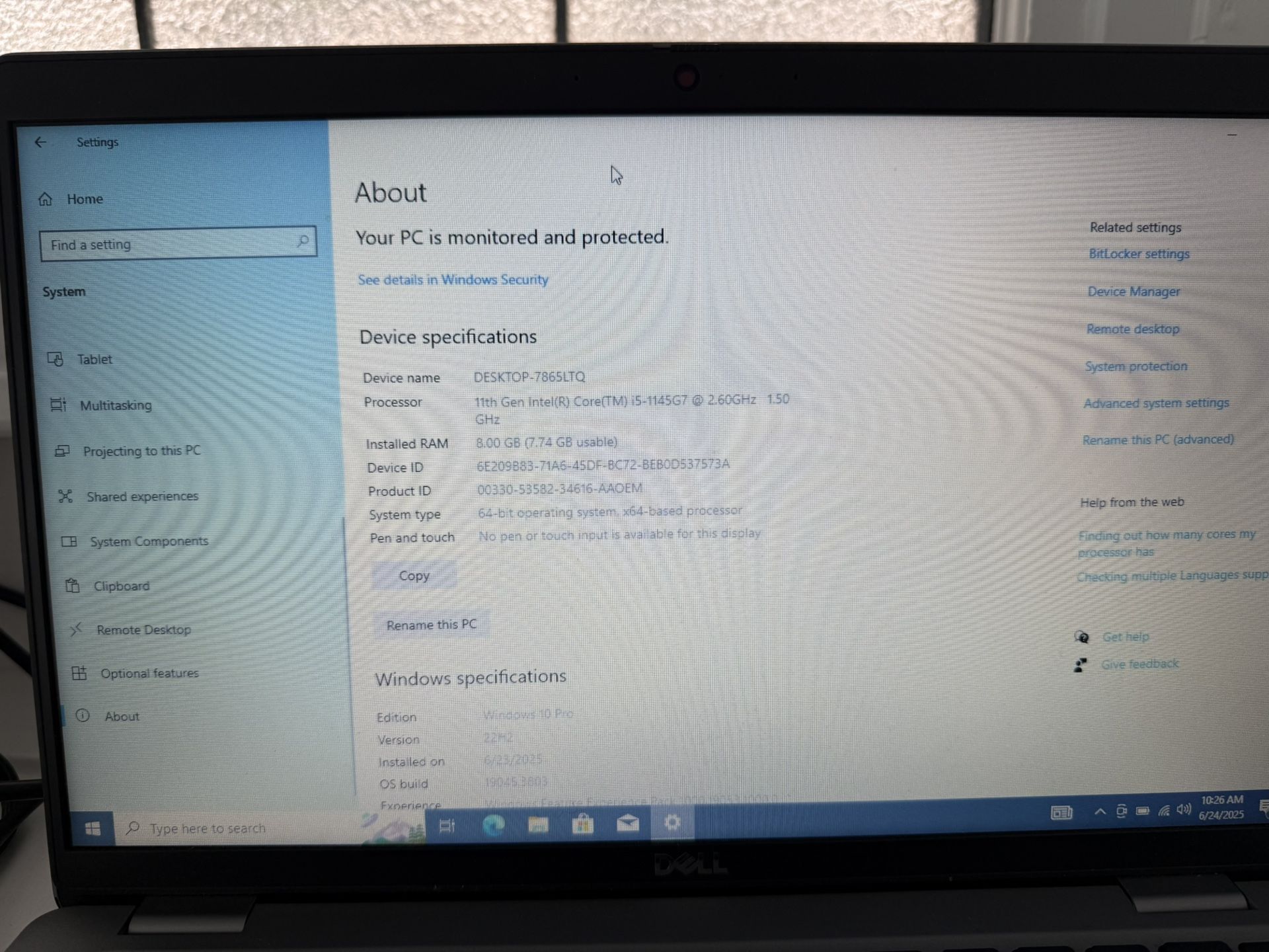 11th Gen Intel i5 8gb Ram 250 Gb Ssd Dell Latitude 5420
