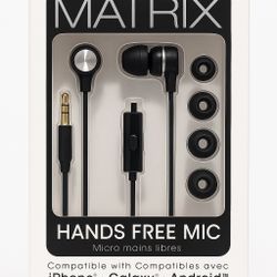 iWorld Matrix Hands-Free Mic Earbuds – Noise Isolating Comfort Design – 3.5mm Jack – NEW  ⸻  💬 Description  Enjoy clear sound and hands-free convenie