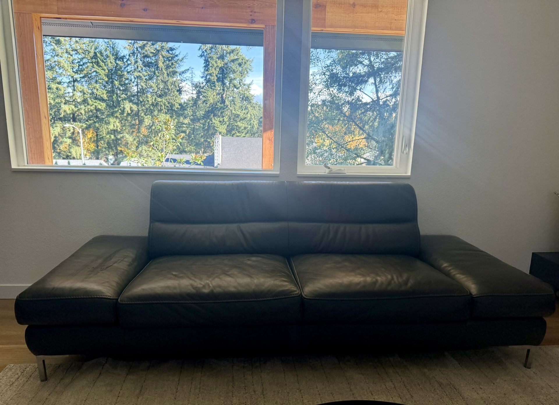 Gray Dania Leather Sofa