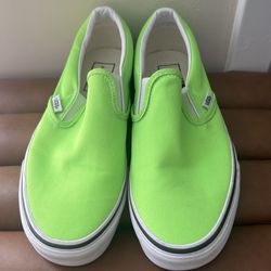 Vans Classic Slip-On sneakers in the Neon Green Gecko/True White