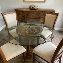 Dining Room Table with 4 Chairs And Buffet Table