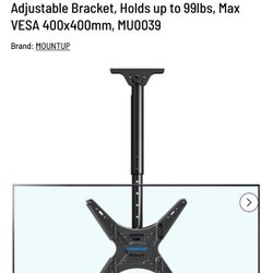 MOUNTUP Ceiling TV Mount for 40-75 Inch Flat Curved TVs, 360° Rotation 