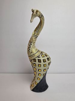 Giraffe 12" Sculpture Figure African Safari Themed Cream Black Gold, Lovely