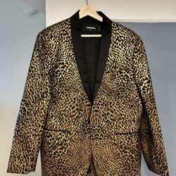 Dsquared Tuxedo Leopard Jacket Size 52