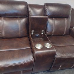 Electric Chocolate Brown Loveseat 