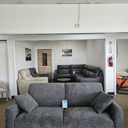 Dark gray fabric sofa 