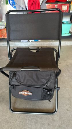 Harley Davidson Folding Chair With Insulated Cooler 